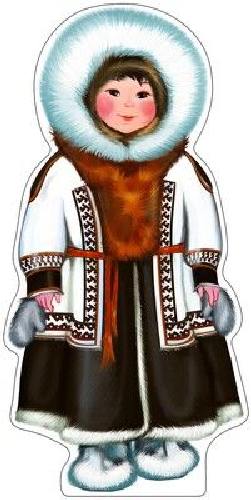 Плакат вырубной. Мальчик в чукотском костюме. Ф-9511.