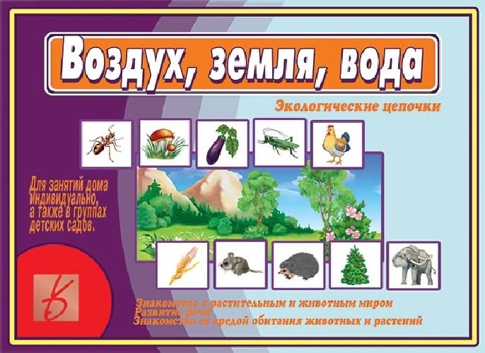 Воздух, Земля, Вода. Настольно-печатные дидактические игры в папке.