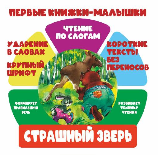 Любимые книжки-малышки. Чтение по слогам. Первые книжки-малышки. Страшный зверь.