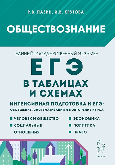 Обществознание. ЕГЭ в таблицах и схемах. Интенсивная подготовка. (7-е изд.). / Пазин, Крутова.